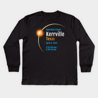 Kerrville Texas Tx Total Solar Eclipse 2024 1 Kids Long Sleeve T-Shirt